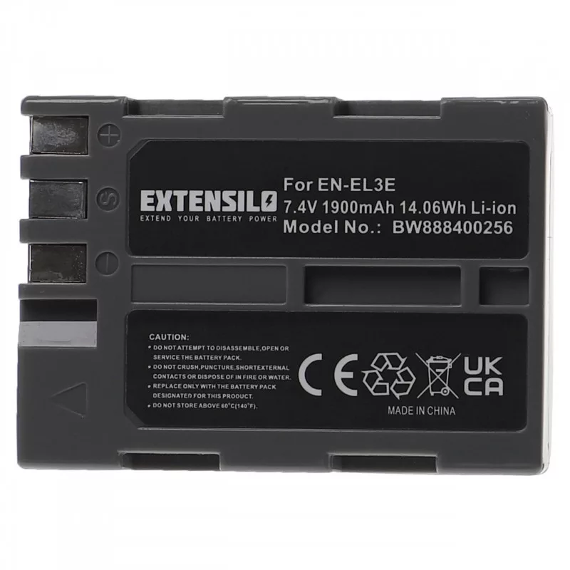   Utángyártott Nikon EN-EL3e 1900mAh 7.4V Li-ion kamera akkumulátor