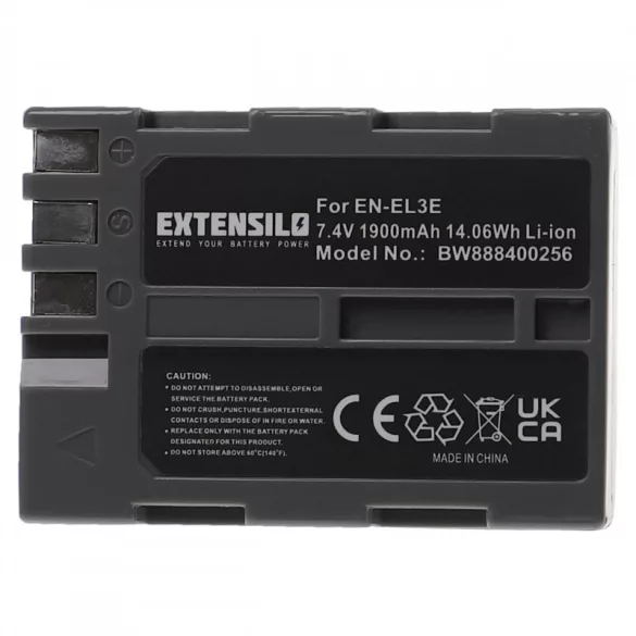 Utángyártott Nikon EN-EL3e 1900mAh 7.4V Li-ion kamera akkumulátor - VHBW