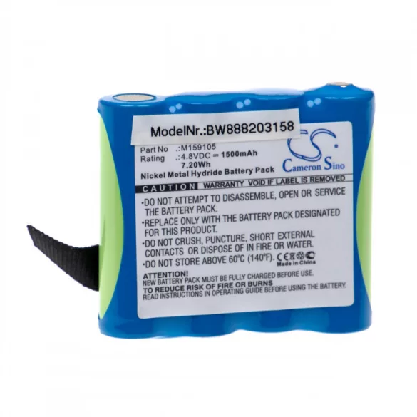 Utángyártott Edan 4XNR49AA1500P M159105 1500mAh 4.8V NiMH orvosi eszköz akkumulátor - VHBW