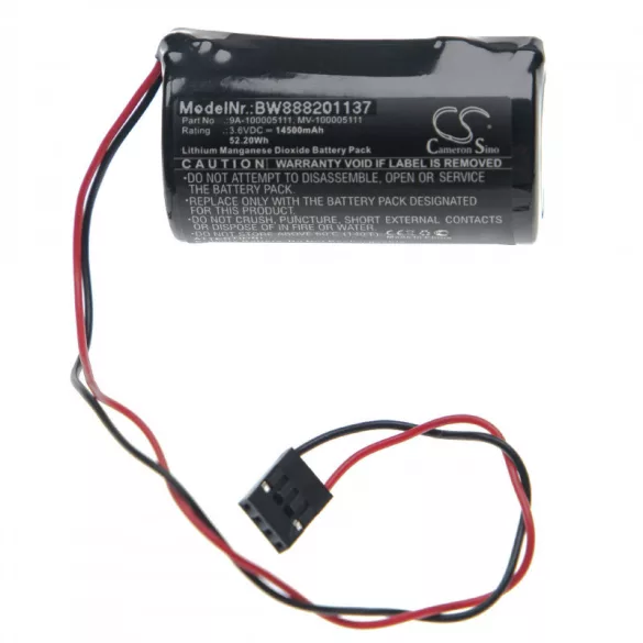 Utángyártott Cameron Nuflo 9A-100005111 LS33600-CN1 14500mAh 3.6V Li-MnO2 mérőeszköz akkumulátor - VHBW