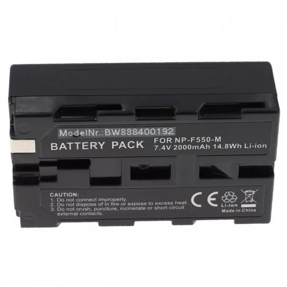 Utángyártott Sony NP-F550 2000mAh 7.4V Li-ion kamera akkumulátor - VHBW