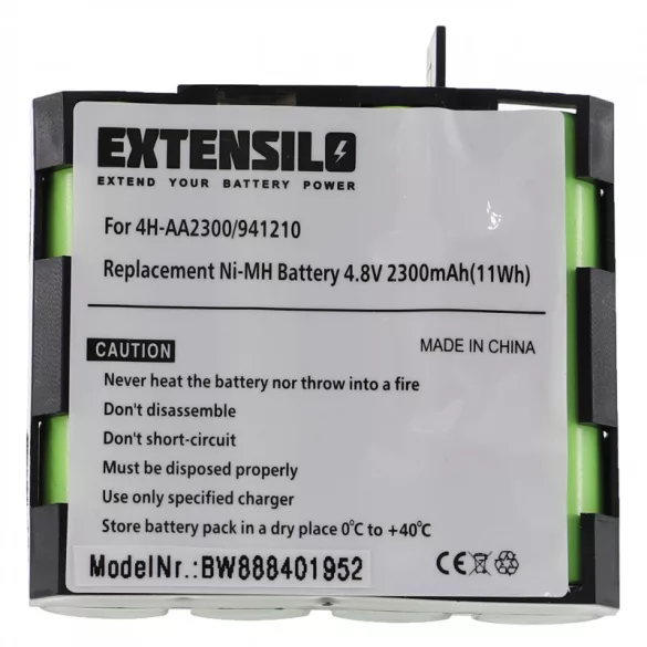 Utángyártott Compex 941210 4H-AA1500 4H-AA2000 2300mAh 4.8V NiMH orvosi eszköz akkumulátor - VHBW