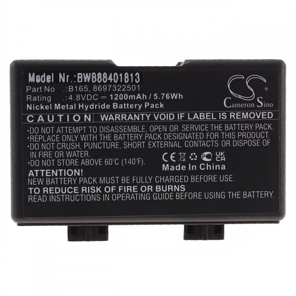 Utángyártott Bosch 8697322501 8697322504 8697322963 B165 1200mAh 4.8V NiMH rádió akkumulátor - VHBW