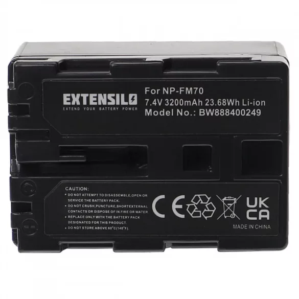 Utángyártott Sony NP-FM70 NP-QM71 NP-FM71 NP-QM70 3200mAh 7.4V Li-ion kamera akkumulátor - VHBW