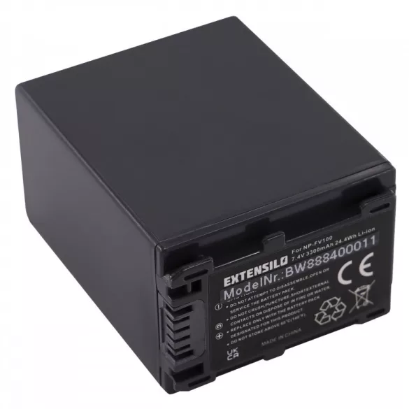 Utángyártott Sony NP-FV100 NP-FV30 NP-FV40 NP-FV50 3300mAh 7.4V Li-ion kamera akkumulátor - VHBW