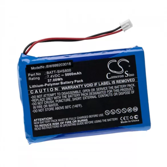 Utángyártott Siglent BATT-SHS800 5000mAh 7.4V Li-polymer mérőeszköz akkumulátor - VHBW