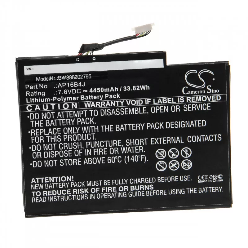 Utángyártott Acer AP16B4J KT.00204.003 4450mAh 7.6V Li-po laptop akkumulátor Utángyártott Acer AP16B4J KT.00204.003 4450mAh 7.6V Li-po laptop akkumulátor