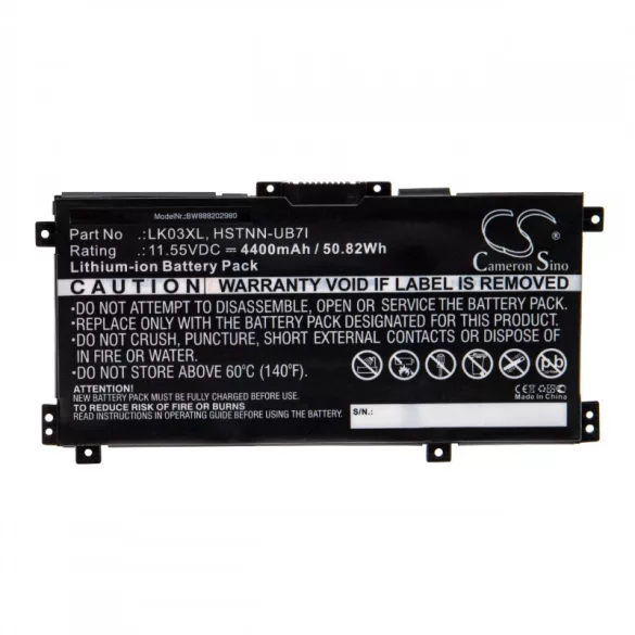 Utángyártott HP 916368-421 916368-541 916814-855 4400mAh 11.55V Li-ion laptop akkumulátor - VHBW