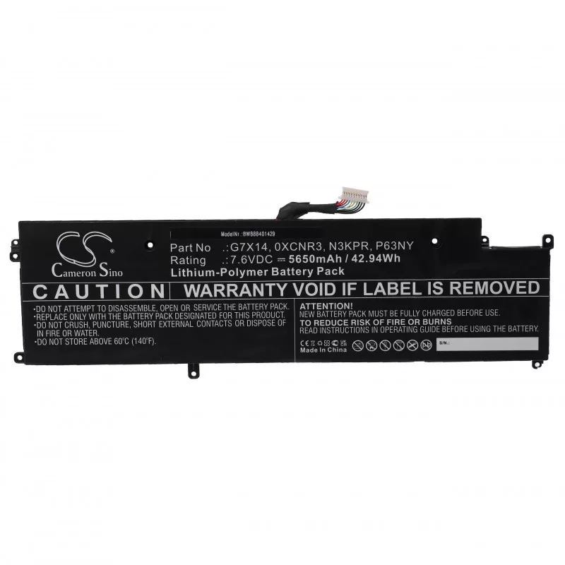Utángyártott Dell 0XCNR3 G7X14 N3KPR P63NY 5650mAh 7.6V Li-po laptop akkumulátor