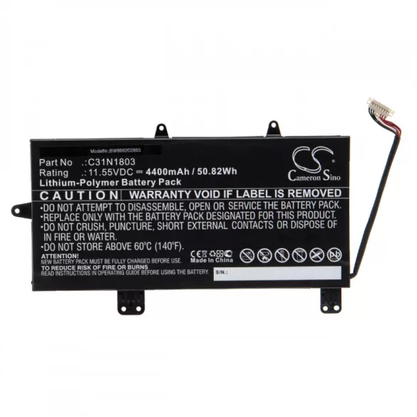 Utángyártott Asus 0B200-02980200 C31N1803 4400mAh 11.55V Li-po laptop akkumulátor - VHBW