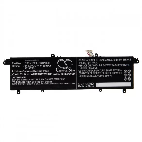 Utángyártott Asus 0B200-03210100 C31N1821 4150mAh 11.55V Li-po laptop akkumulátor - VHBW