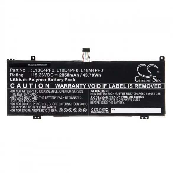 Utángyártott Lenovo 5B10S73499 5B10S73500 2850mAh 15.36V Li-po laptop akkumulátor - VHBW