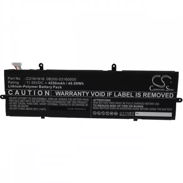 Utángyártott Asus 0B200-03160000 C31N1816 4250mAh 11.55V Li-po laptop akkumulátor - VHBW
