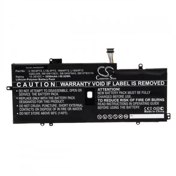 Utángyártott Lenovo 02DL005 5B10W13931 3250mAh 15.36V Li-po laptop akkumulátor - VHBW
