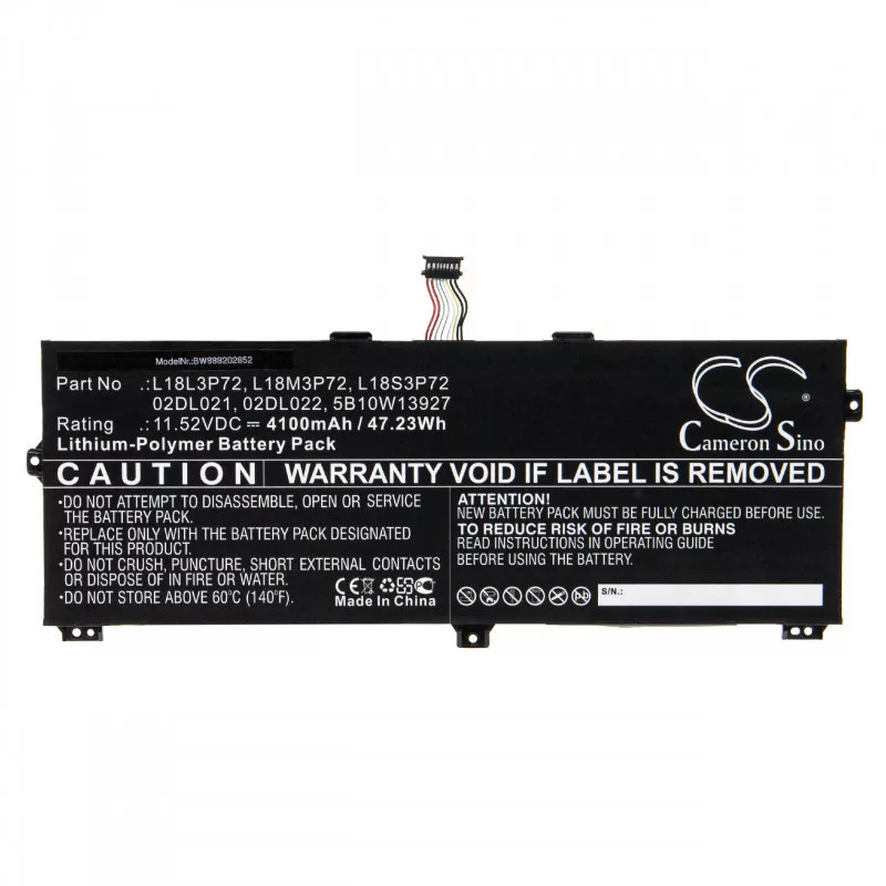 Utángyártott Lenovo 02DL021 02DL022 5B10W13927 4100mAh 11.52V Li-po laptop akkumulátor