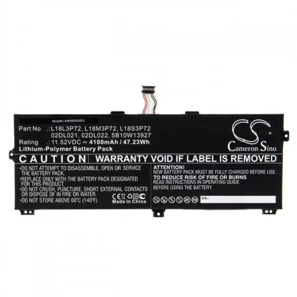 Utángyártott Lenovo 02DL021 02DL022 5B10W13927 4100mAh 11.52V Li-po laptop akkumulátor - VHBW