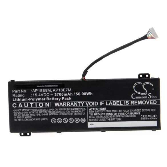 Utángyártott Acer AP18E7M AP18E8M KT.00407.007 3700mAh 15.4V Li-po laptop akkumulátor - VHBW