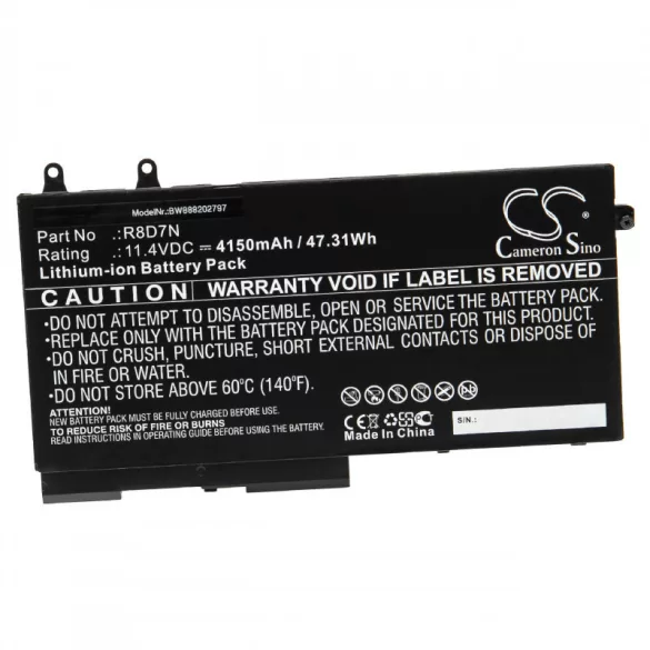 Utángyártott Dell 49HG8 H82T6 K7C4H R8D7N TNT6H 4150mAh 11.4V Li-ion laptop akkumulátor - VHBW
