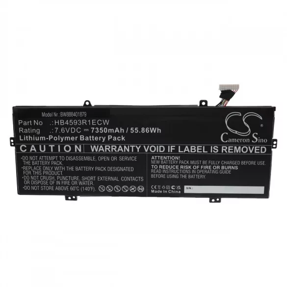 Utángyártott Huawei HB4593R1ECW 7350mAh 7.6V Li-po laptop akkumulátor - VHBW