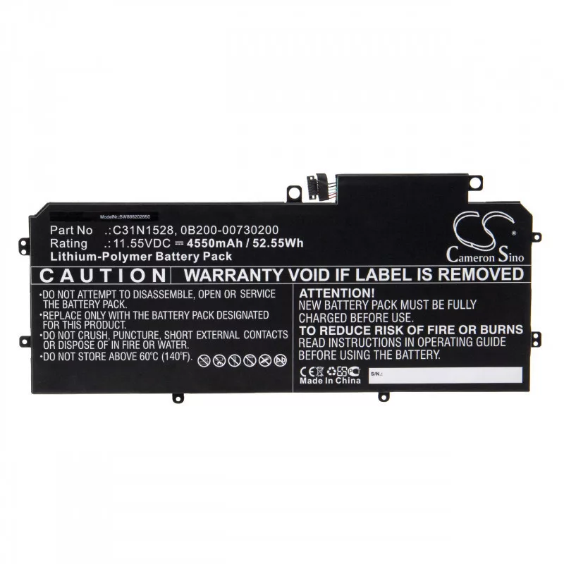   Utángyártott Asus 0B200-00730200 C31N1528 4550mAh 11.55V Li-po laptop akkumulátor