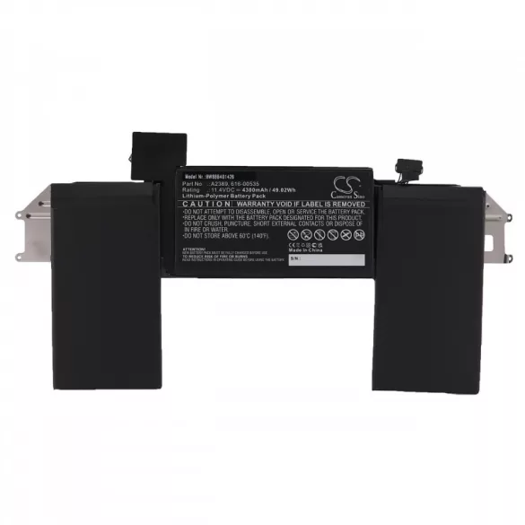 Utángyártott Apple 616-00535 A2389 4300mAh 11.4V Li-po laptop akkumulátor - VHBW