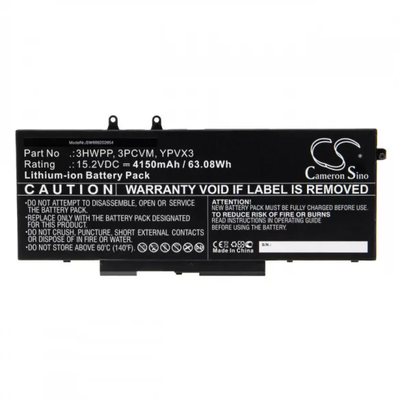 Utángyártott Dell 3HWPP 3PCVM YPVX3 4150mAh 15.2V Li-ion laptop akkumulátor - VHBW