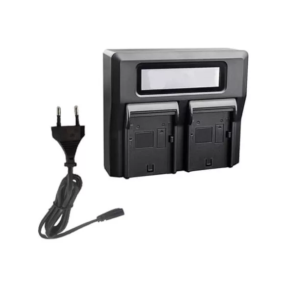 Kétágyas utángyártott akkutöltő LCD kijelzővel Panasonic CGR-D220 VW-VBD29 VBD58 VBD78 - VHBW