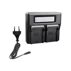  Kétágyas utángyártott akkutöltő LCD kijelzővel Sony NP-FP FH FV--Serie