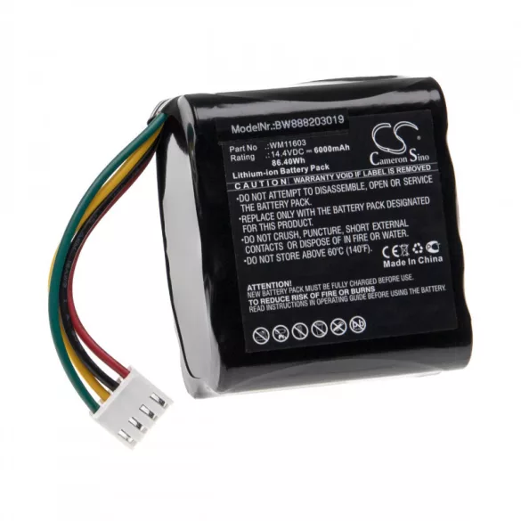 Utángyártott Weinmann 110746-O WM11603 6000mAh 14.4V Li-ion orvosi eszköz akkumulátor - VHBW