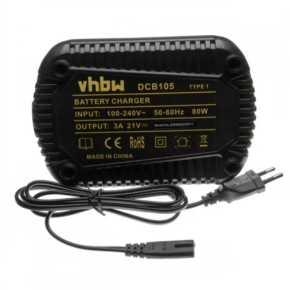 Utángyártott akkutöltő DeWalt DCB180 DCB105 akkukhoz - VHBW