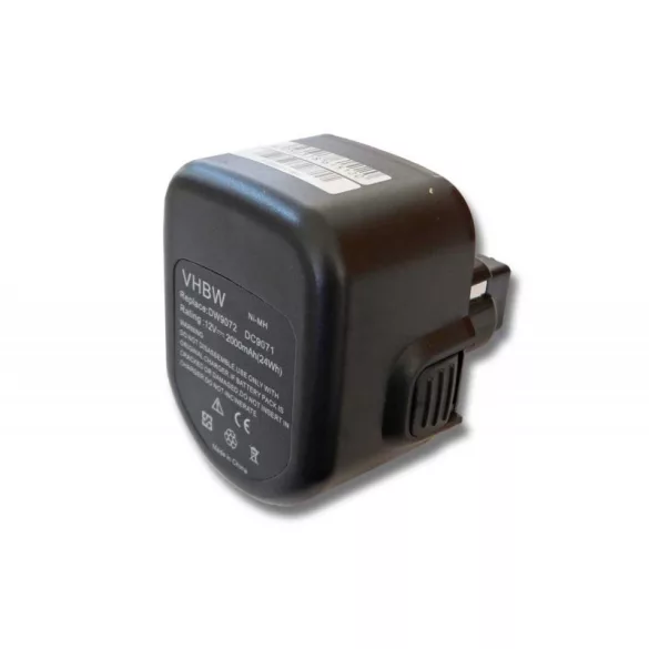 Szerszámgép utángyártott akkumulátor Black & Decker A9252 2000 mAh 12 V NiMH - VHBW