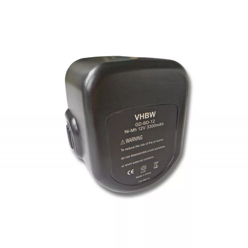 Szerszámgép utángyártott akkumulátor Black & Decker A9252 A9266 3000 mAh 12 V NiMH Szerszámgép utángyártott akkumulátor Black & Decker A9252 A9266 3000 mAh 12 V NiMH