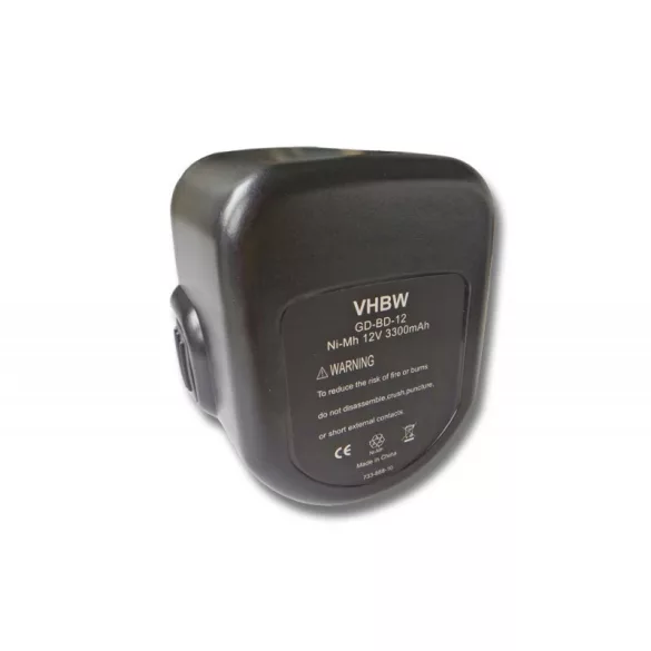 Szerszámgép utángyártott akkumulátor Black & Decker A9252 A9266 3000 mAh 12 V NiMH - VHBW