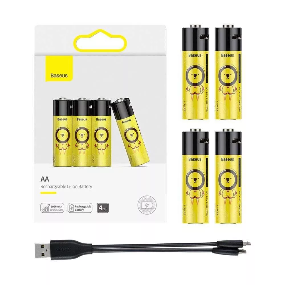 Baseus AA 1920mAh 1,5V Li-Ion akkumulátor 4db (ár/csomag)