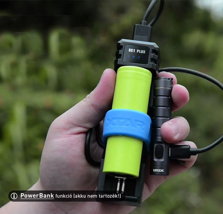 XTAR SC1 Plus Li-ion Ni-MH akkutöltő 18650/ 26650 akkuhoz USB-C csatl.