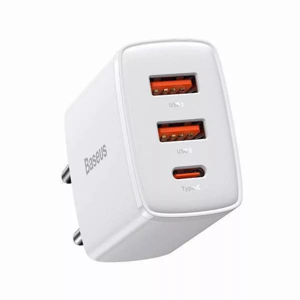 Baseus hálózati adapter 2*USB + USB-C portok 3A 30W