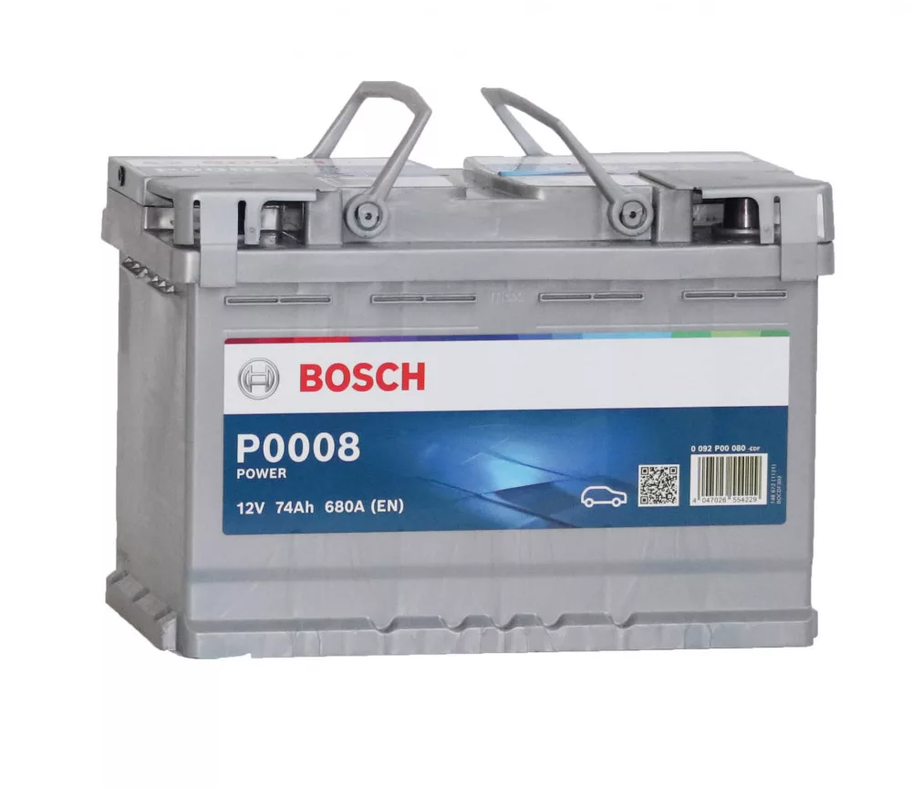 Bosch P0008 Power 12V 74Ah 680A autó akku JOBB+ Bosch P0008 Power 12V 74Ah 680A autó akku JOBB+