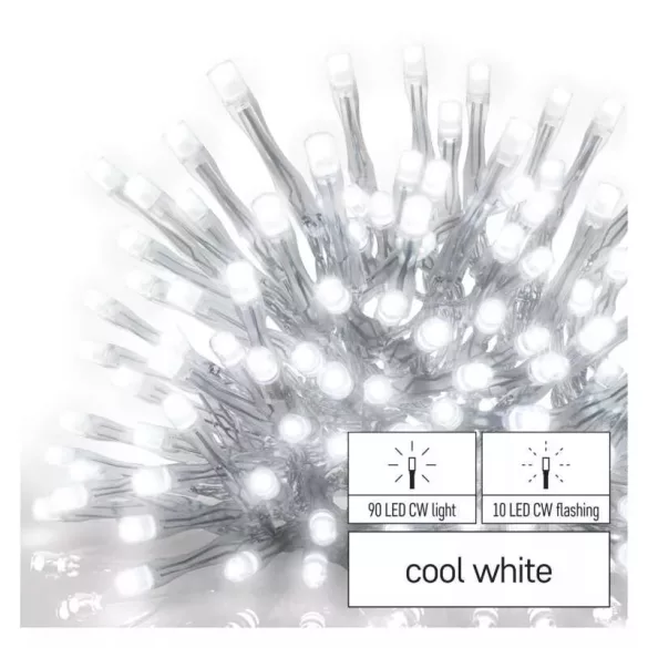 Karácsonyi fényfüzér FÜGGÖNY CNT 100LED 2,5m szél 0,9m hossz CW IP44 D1CC02