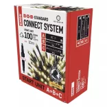 Karácsony fényfüzér TELJES SZETT CNT STart kit 10+5m 100LED IP44 D1AW01 A+B+C