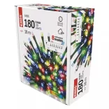 Karácsonyi fényfüzér 180LED 18m IP44 színes 8funkció D4AM09