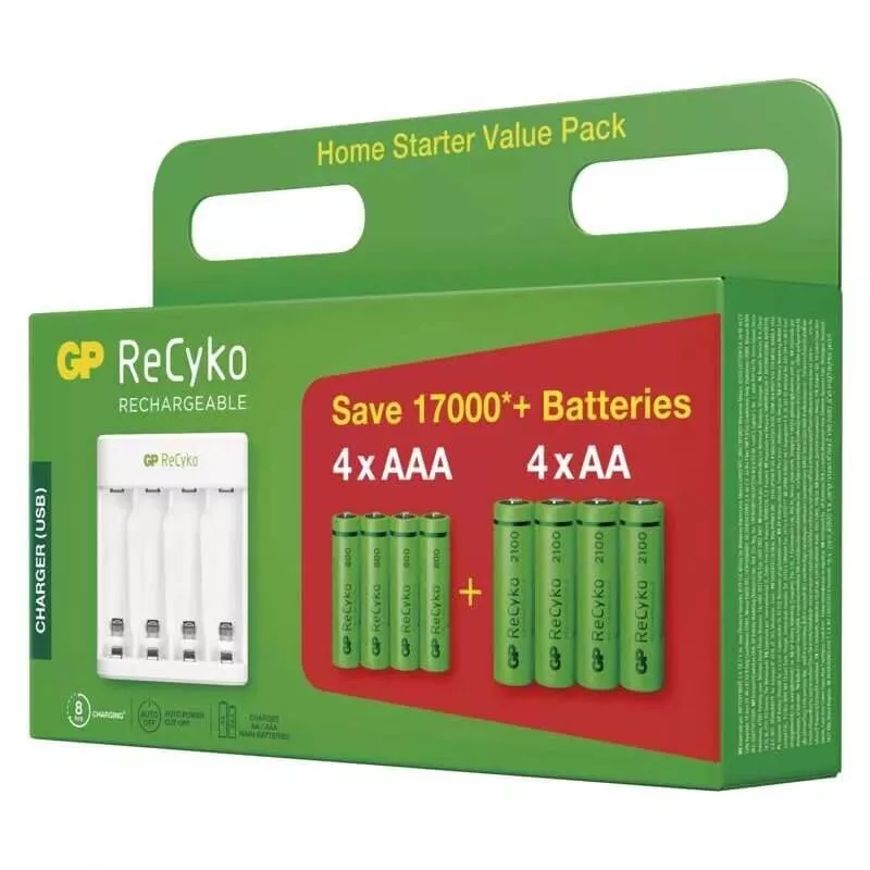 GP Recyko E411 akkutöltő powerbank + 4db 2100mAh AA + 4db 850mAh AAA akkumulátorok GP Recyko E411 akkutöltő powerbank + 4db 2100mAh AA + 4db 850mAh AAA akkumulátorok