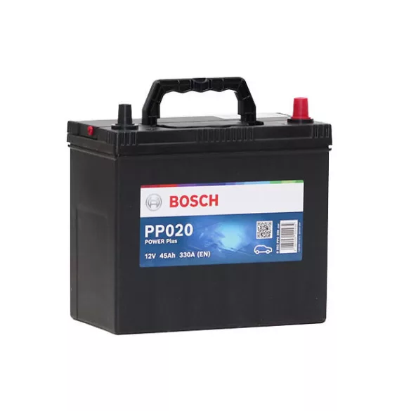 Bosch PP020 Power Plus 12V 45Ah 330A autó akku Asia vékony JOBB+