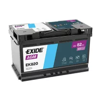   EXIDE Start-Stop AGM EK820 82Ah 800A autó akkumulátor JOBB+