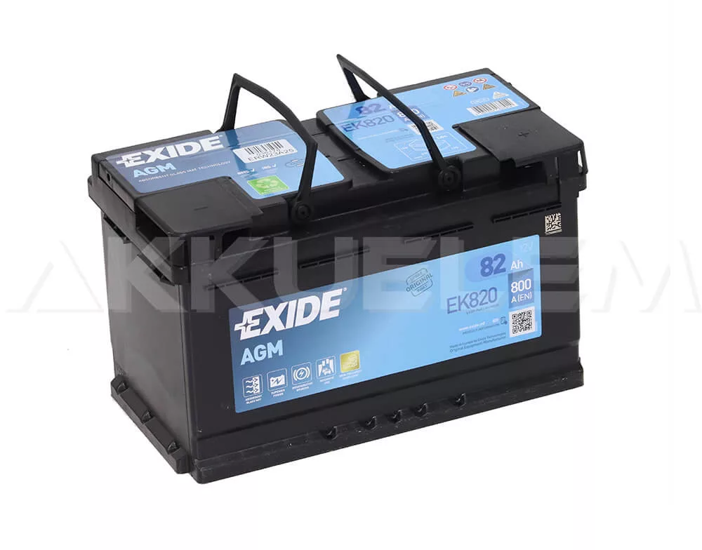 EXIDE Start-Stop AGM EK820 82Ah 800A autó akkumulátor JOBB+
