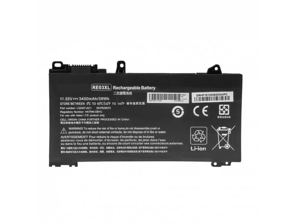 HP ProBook 450 G6, RE03XL 11,55V 3500mAh utángyártott akkumulátor 3500
