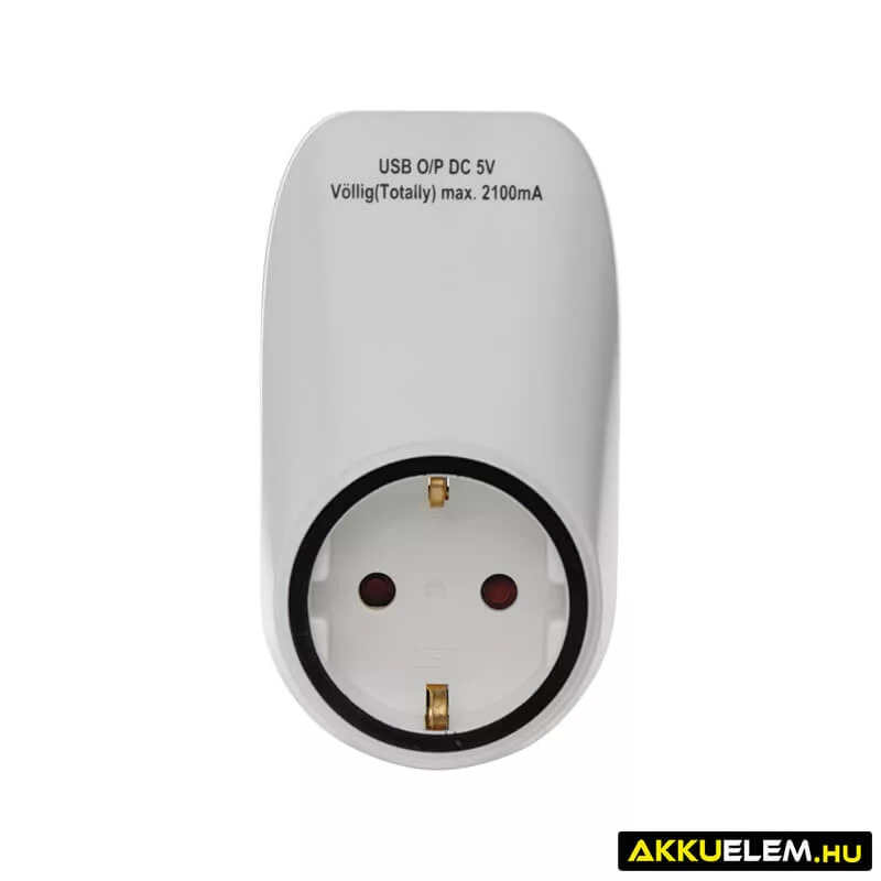Hálózati adapter 1x EU alj és 2x USB 2.1A 5V DC