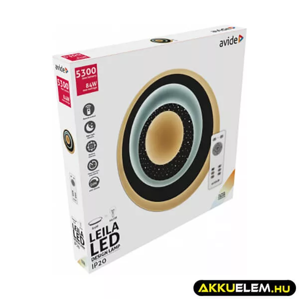 Avide DESIGN lámpa 5300lm mennyezeti LEILA 84W távirányítóval