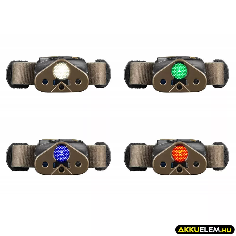 MacTronic Nomad 03 fejlámpa 3*AAA 340lum Cree XP-L LED + piros/zöld/kék