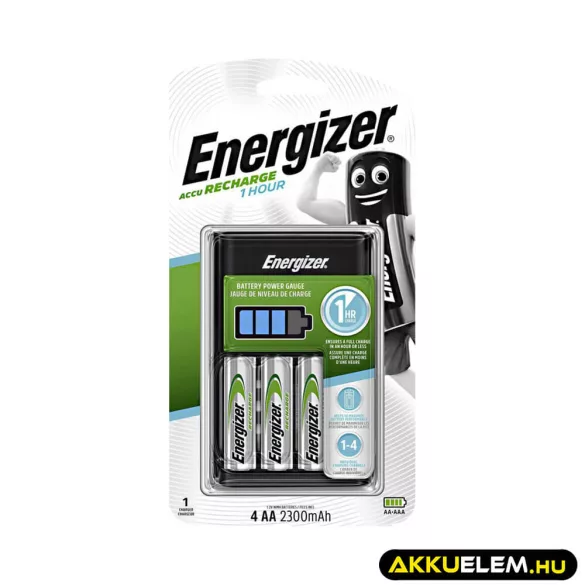 Energizer 1 órás töltő 4*2300mAh AA akkuval 1/4 akku töltésére