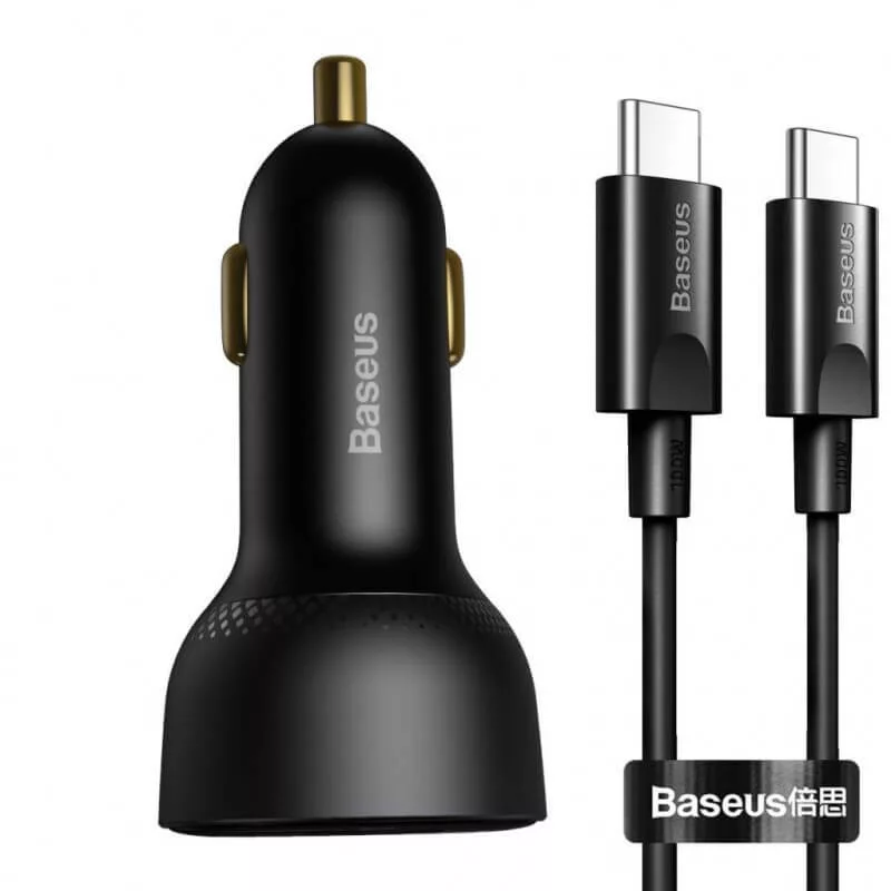 Baseus autós gyors töltő 100W-ig 1USB + 1USB-C 12-24V voltmérővel Baseus autós gyors töltő 100W-ig 1USB + 1USB-C 12-24V voltmérővel